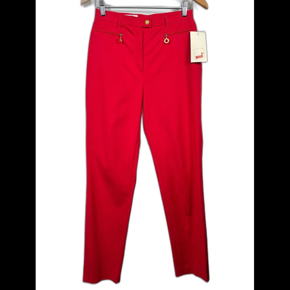 Mondi Vintage Red Tailored Slim Pants NWT Size European 38/US 8 Career Office